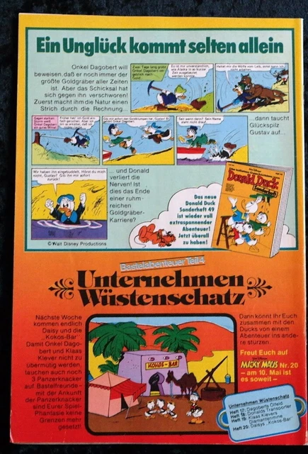 Micky Maus 1977 Heft 19 mit Beilage und Schnipp (Ehapa) TOP Zustand Z1+ 2
