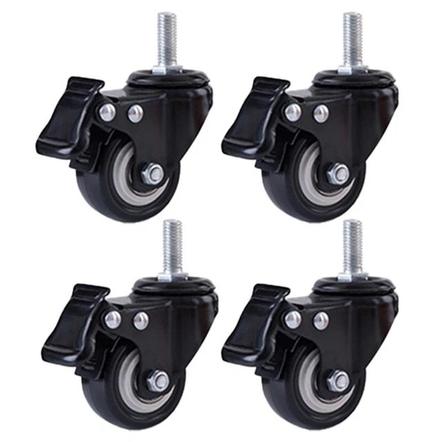 Lot De 4 Roulettes Rétractables Robustes Avec Fonction Levage/abaissement - Montage Latéral En Acier
