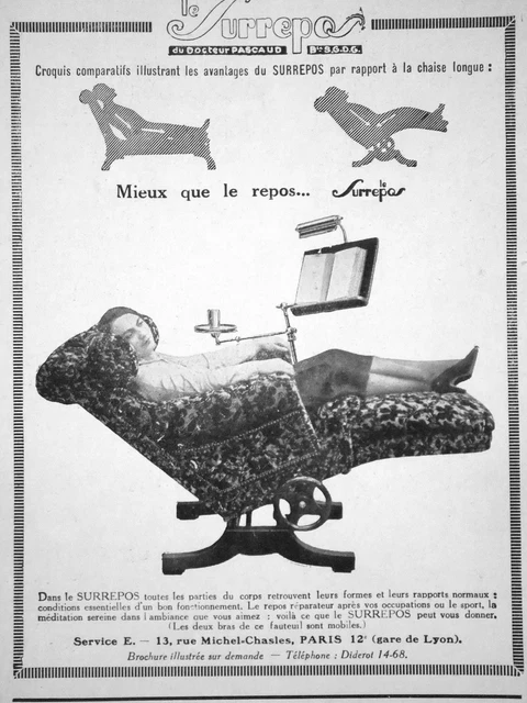 Publicité De Presse 1931 Le Surrepos Mieux Que Le Repos