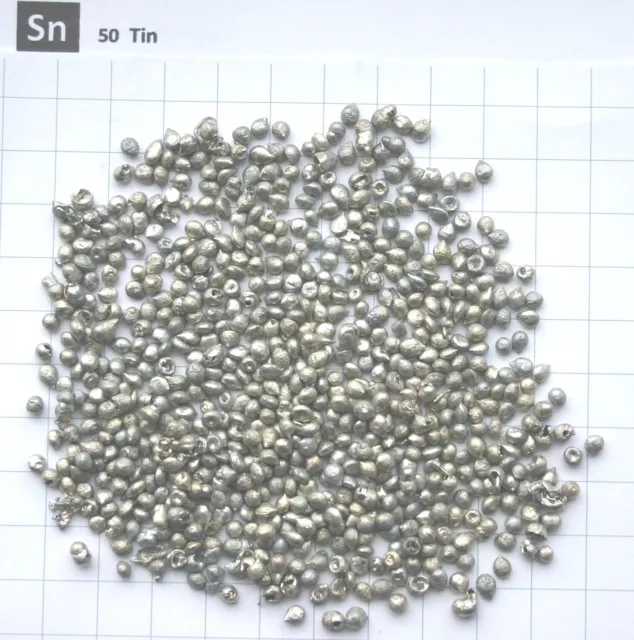 80 gram 99.96% High Pure Tin metal shots element 50 sample