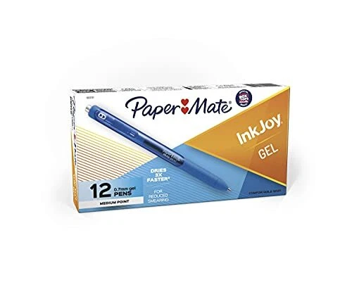 InkJoy Gel Pens, Medium Point, Pure Blue, 12 Count