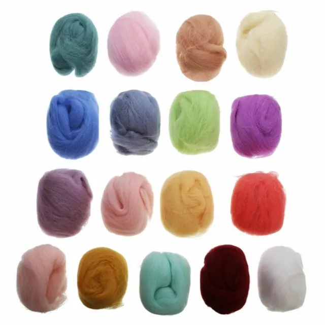 17Colors Wool Yarn Roving Fibre Hand Spinningss DIY Craft for Needle Felting 2