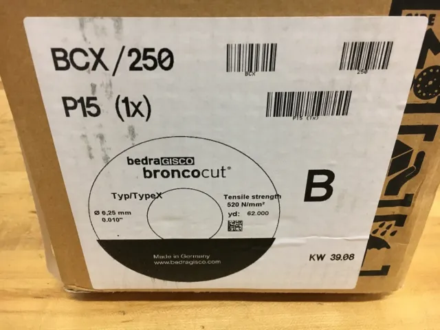 Bronco Cut X EDM Wire 55lbs Spool, .010" Dia (0.25mm) 1 Spool
