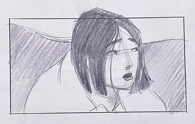 MULAN Pencil Layout Drawing Realizing Shang Knows She is a Woman Disney (SC 40C)