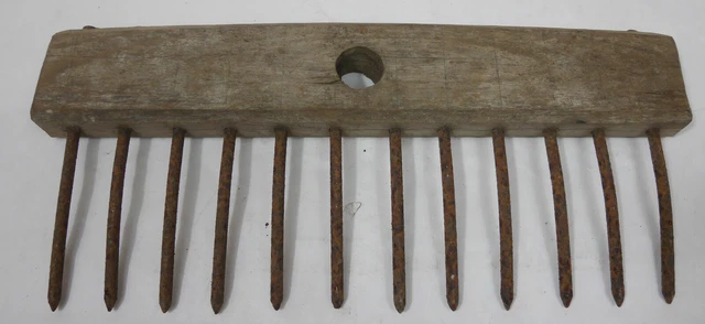 Ancien Râteau à Palourdes Quahog Forgé Main – Griffe Aigle Fer Forgé – Déco Primitive