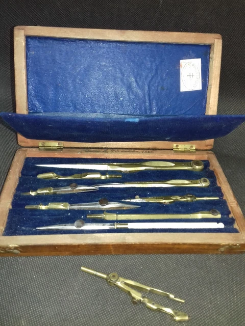 COFFRET DE COMPAS Unis France, os et métal EUR 55,00 - FR