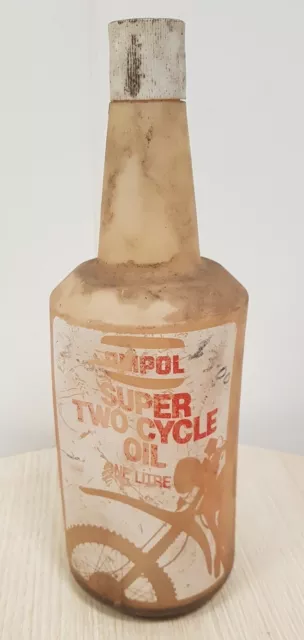 Vintage Ampol Super Two Cycle Oil One Litre Plastic Container