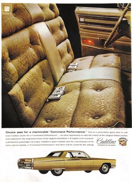 1968 Cadillac Fleetwood Brougham Vintage Print Ad Choice Seat