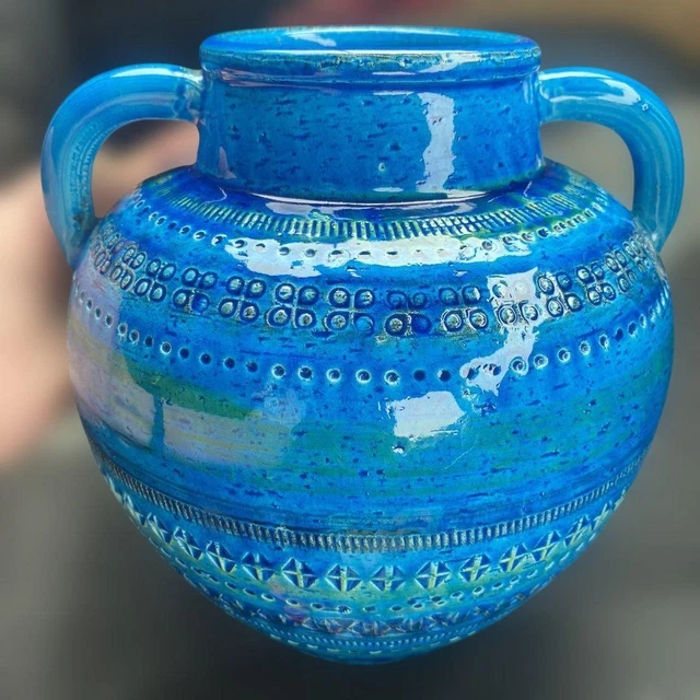 FLAVIA BITOSSI フラヴィア ビトッシ RIMINI BLU BITOSSI FLAVIA Ceramic Vase in Rimini Blue, Aldo Londi