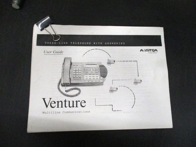 Xerox Copy of Nortel Venture Voice Mail System User Operating Manual w/warranty