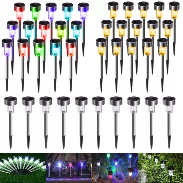 Waterproof Solar Power LED Stake Lights Outdoor Garden Lawn Path Landscape Lamp