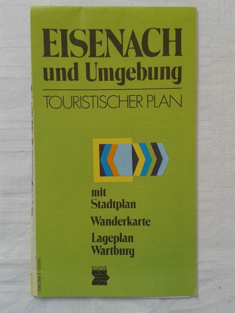 Eisenach und Umgebung Touristischer Plan mit Stadtplan Wanderkarte Lageplan