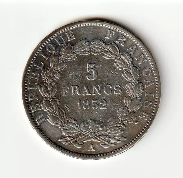 5 Francs LOUIS-NAPOLÉON 1852 A - 1er type - Paris (N106).F.329/1 - TB++