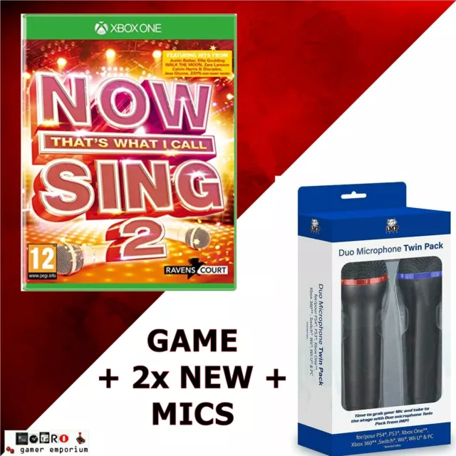 XBOX ONE Now THAT'S WHAT I CALL SING 2 +NEW USB Microphones Mics KARAOKE SINGING