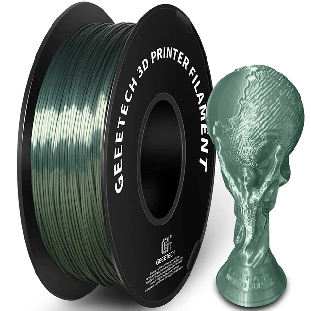 Geeetech Silk PLA 3D Printer Filament, 1kg Spool, 1.75mm, Silk Metallic Bronze
