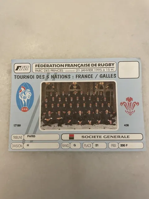 France V Wales 1995 Ticket 5 Nations