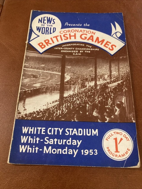 Programma Atletica Incoronazione Giochi Britannici 1953 BANNISTER PRE 4 MINUTI MIGLIO