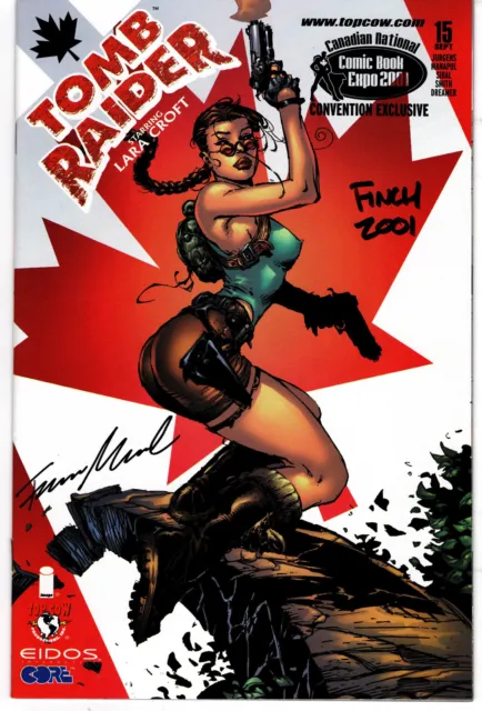 Tomb Raider: The Series #15 (1999) NM+ 2001 Canadian Comic Expo 2 Sigs w/COA