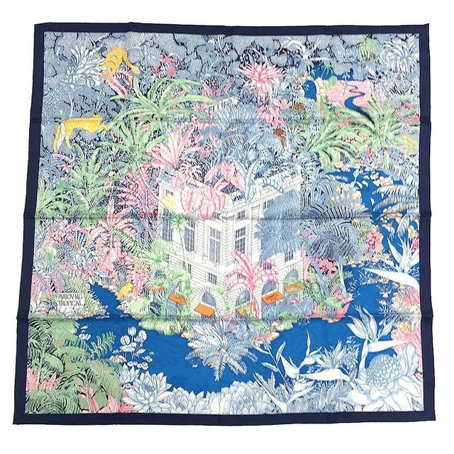 Hermes CARRES 90 Scarf Faubourg Tropical 2021