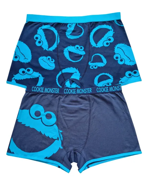 Pantaloncini da uomo 2pk Cookie Monster personaggio boxer regalo ideale festa del papà