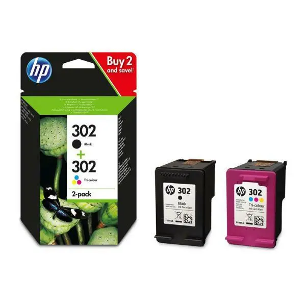 Hp Multipack 302 Black + 302 Color X4D37Ae Cartuccia Originale Per Stampanti Hp
