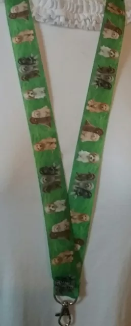 LABRADOODLE dog RIBBON lanyard safety clip ID badge holder handmade teacher gift