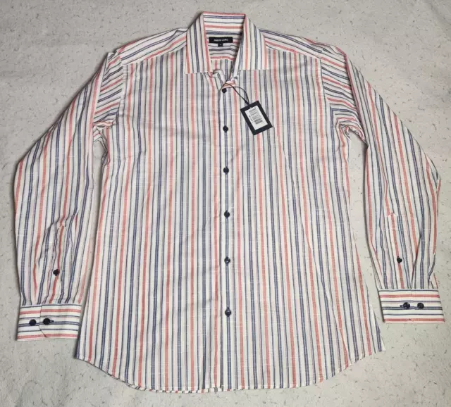 Jared Lang Mens Shirt Size M Striped Regular Fit Button-Up Long Sleeve NWT