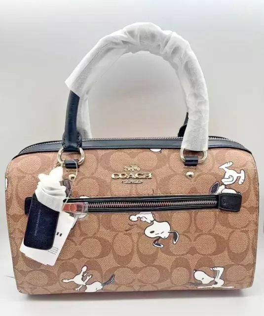 Coach C4118 Peanuts Snoopy Rowan Satchel Bag Hand Boston Tote 2Way Outlet