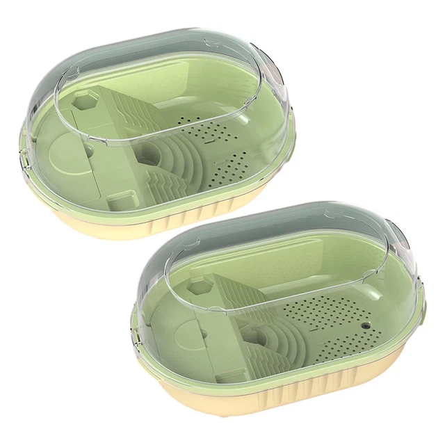 Terrarium Transparent Pour Tortues Et Petits Reptiles - 37x18.9x13 Cm, Avec Espace De Repos Et Bain De Soleil - 10