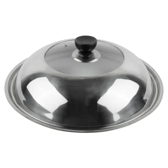Comoda copertura wok acciaio inox con pomello di sollevamento facile da maneggiare e pulire