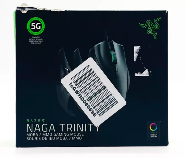 Razer Naga Trinity Gaming Mouse: Optical Sensor  W/ Chroma RGB Lighting - Black