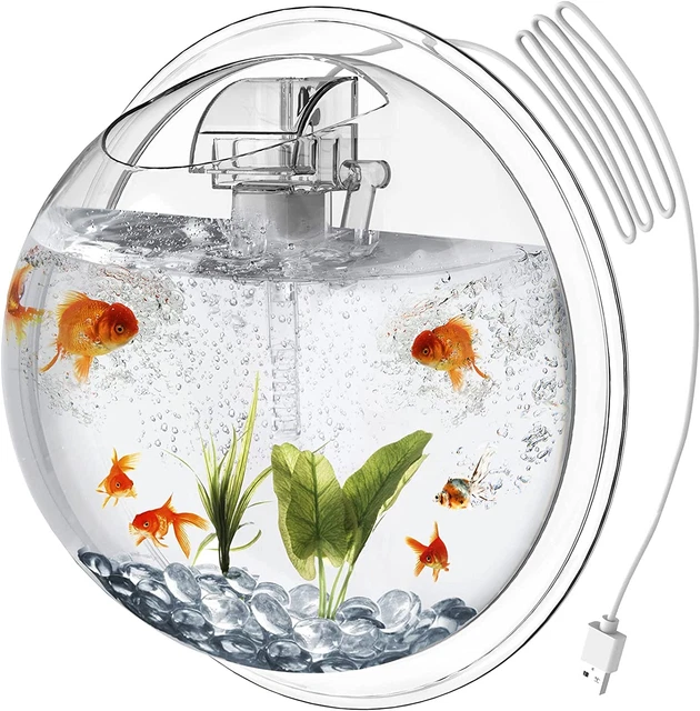 Small Betta Fish Tank, Gallon Aquarium mini water cube1-Gallon Waterfall Bowl