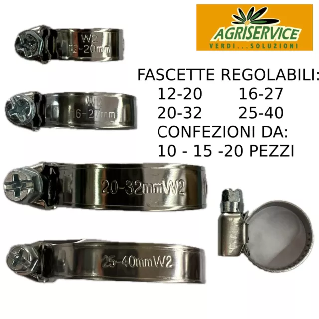 Fascette stringitubo 12-20 16-27 20-32 25-40 a nastro regolabile in acciaio inox