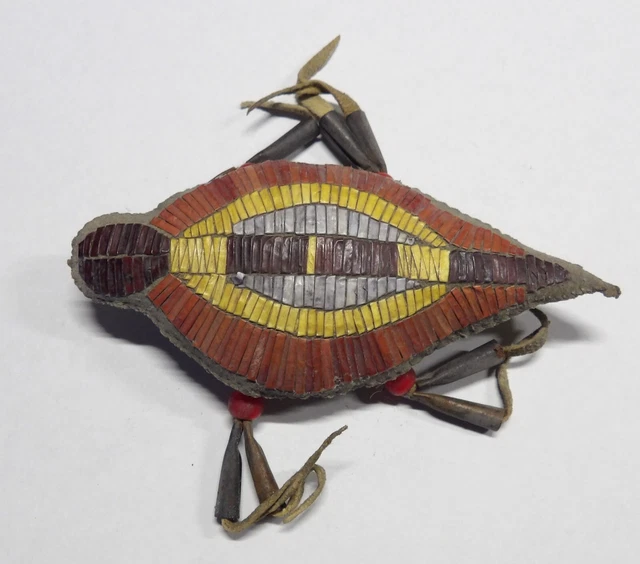 Sioux Quilled Turtle Umbilical: 4 1/4" Sioux Quilled Turtle Umbilical: 4 1/4"