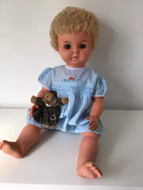 LARGE VINTAGE 1960s RODDY PRAM DOLL MADE IN ENGLAND 24"