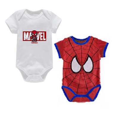 Halloween Marvel Avengers Spiderman Baby Boy's 2 Pack Bodysuit Newborn Gift