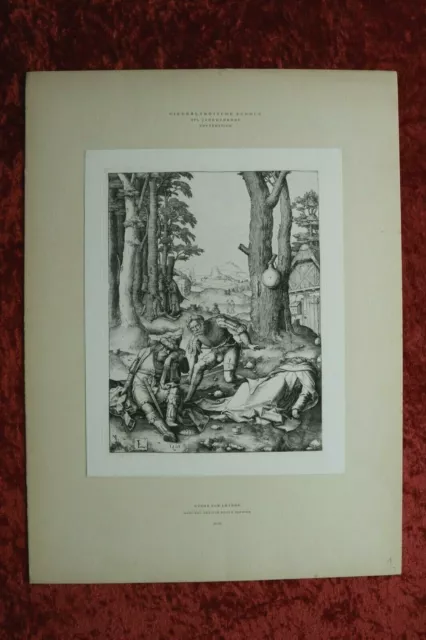 M-VII) Kupferstich Lucas van Leyden 1896 Mahomed u Mönch Sergius Reichsdruckerei