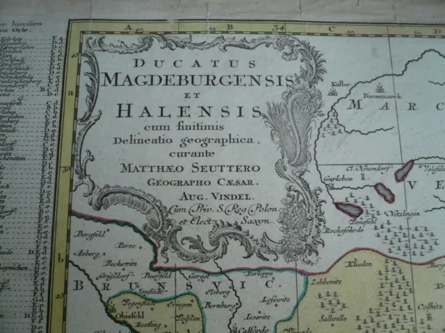 Magdeburg/Halle, anno 1760, seltene Karte, Lotter T.C. Ducatus Magdeburgensis