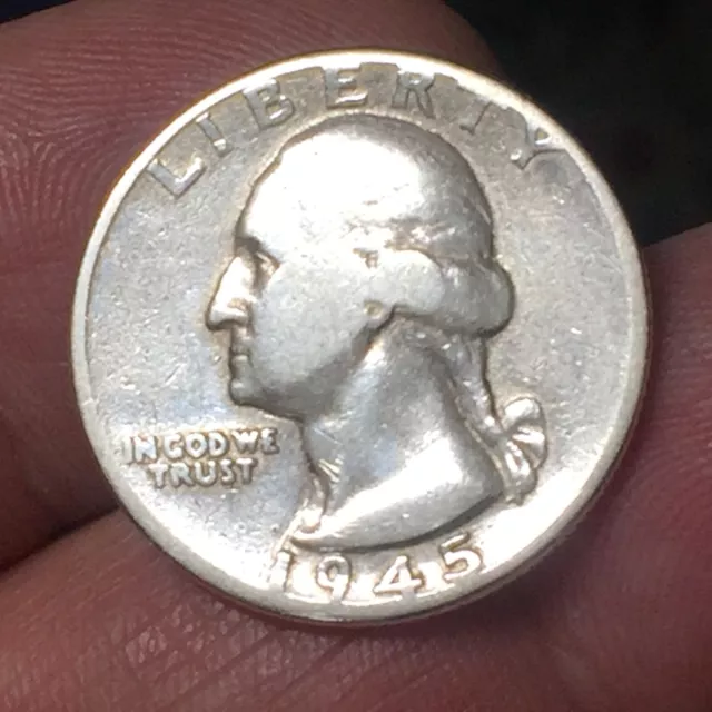 America - Stati Uniti Washington Quarter Dollar 1945  argento '900 GRAMMI 6,25