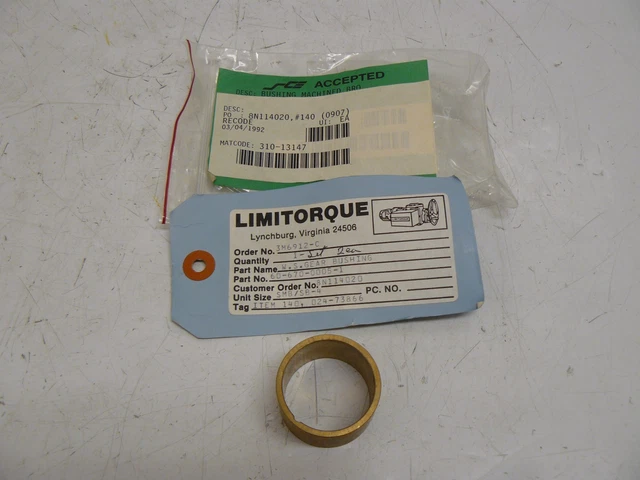 New Limitorque 60-670-0005-1 W.s Gear Bushing 1-3/8" Id X 1-9/16 Od X 1 Inch