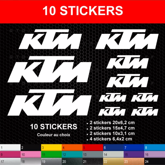 Stickers KTM 10 Autocollants compatible Moto Adhésifs Quad Scooter Déco Bécane