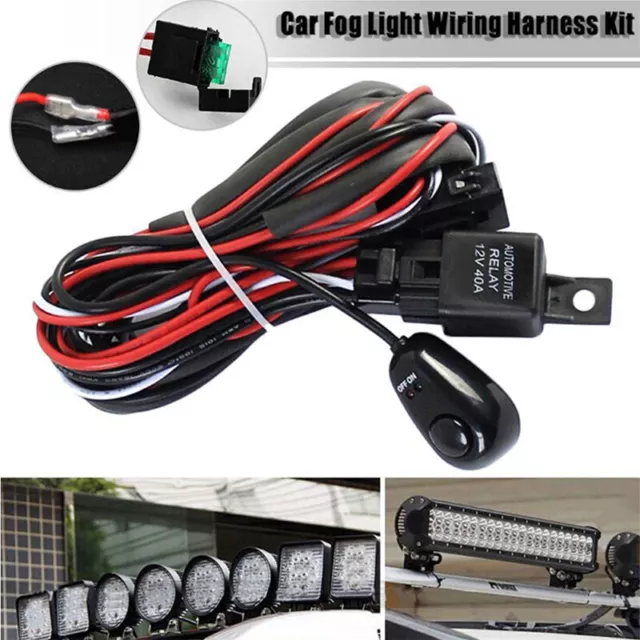 12V 40A Remote Control Wiring Harness Strobe Switch Relay LED Fog Light Bar Kit