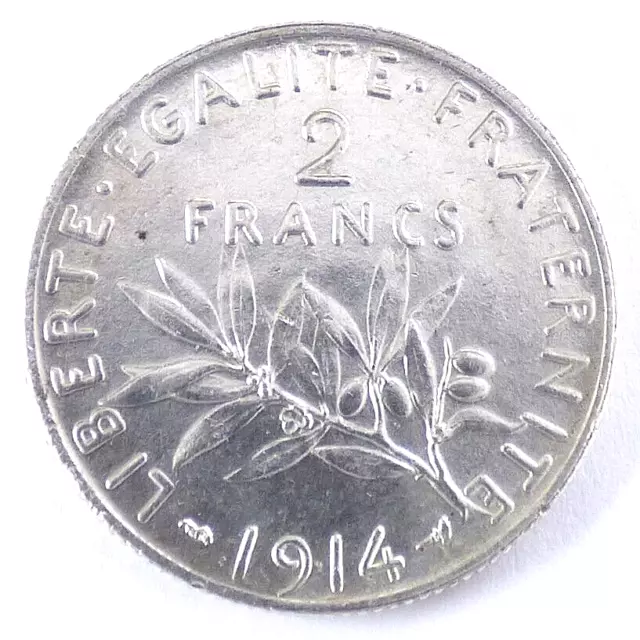 2 Francs 1914, Silber, Semeuse, Frankreich (1137)