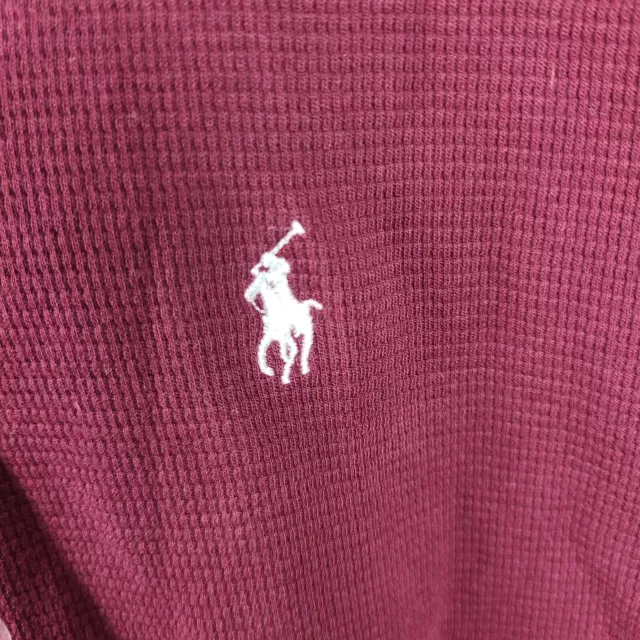 Polo Ralph Lauren Sweatshirt Mens 2XL XXL Burgundy Red Thermal Crewneck 3