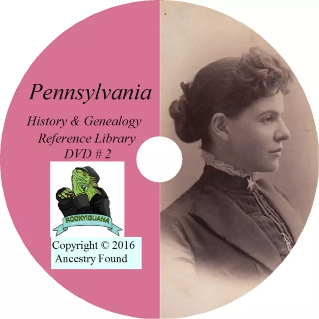 PENNSYLVANIA History Genealogy -164 old Books on DVD - Ancestors, County, CD, PA 2