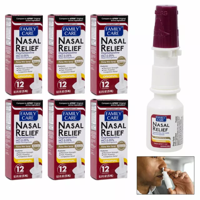 6 Paquet Maximum Force Nasal Spray Décongestionnant Pompe Brume Allergie Sinus