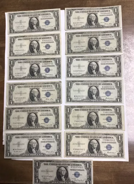 1935 Silver Cert Blue Seal. Set # C.  13 Notes