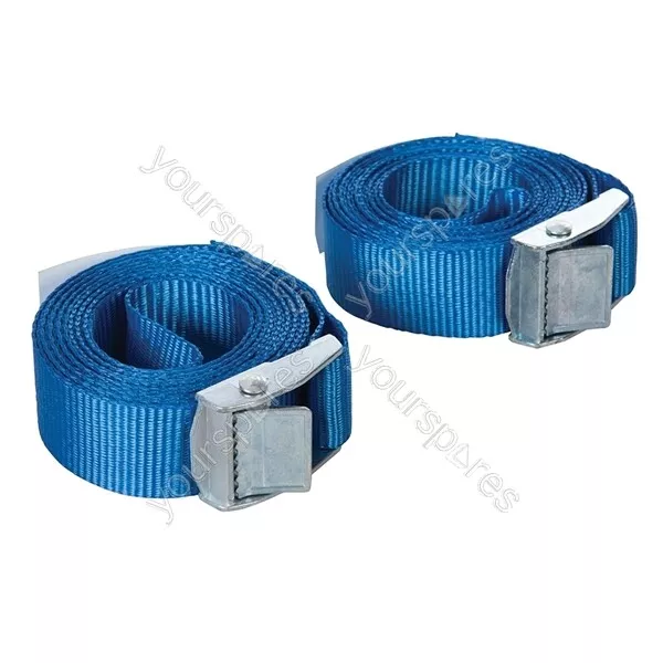 Silverline Cam Buckle Tie Down Strap 2.5m x 25mm 2pk - 2.5m x 25mm