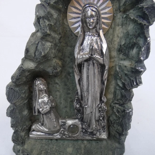 STATUE VIERGE MARIE Vintage LOURDES 14CM ANCIENNE RETRO EUR 29,90