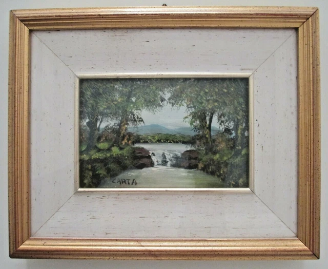 Quadro olio 10x15 pittore Carta VENDO SCAMBIO con oggetti antiquariato BERGAMO
